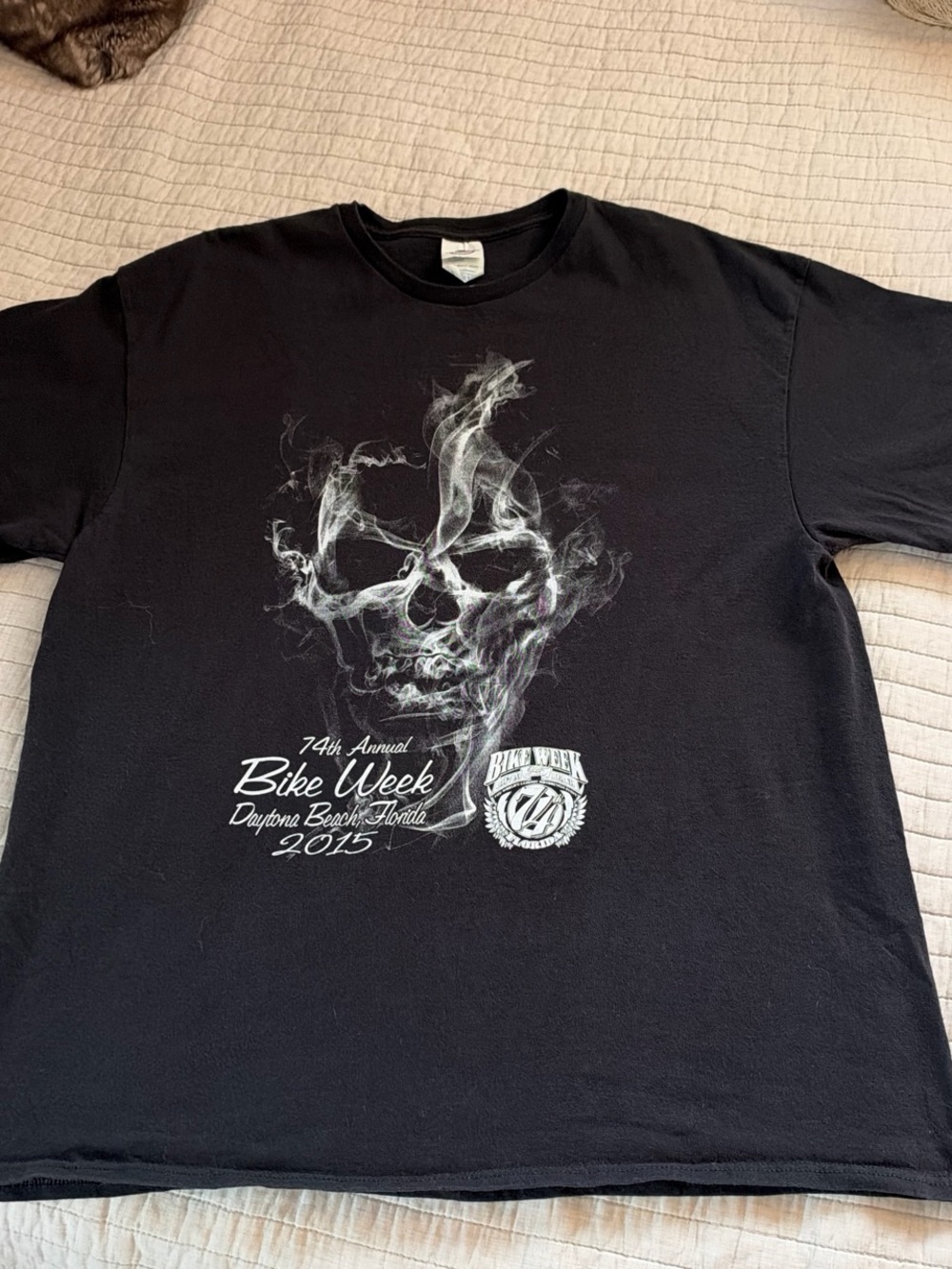 Delta Pro weight black bike week skull , Halloween skater, grunge goth T-shirt